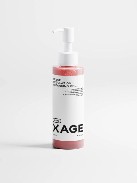 Sebum regulation cleansing gel for oily skin, plant-derived formula, pump bottle packaging